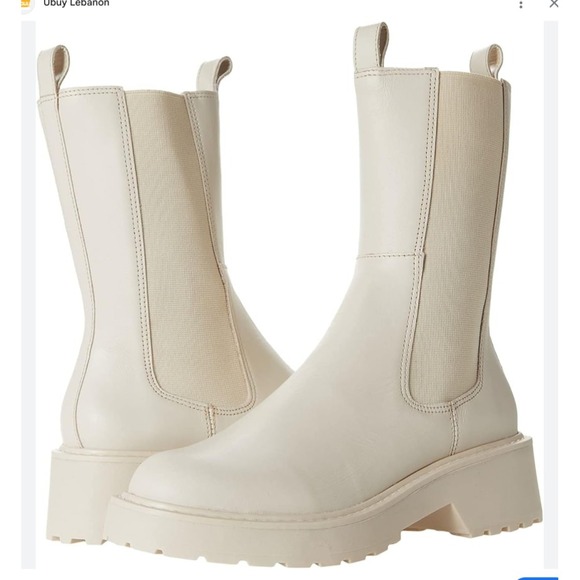 Steve Madden Shoes - Steve Madden Yairy Boots - Bone Leather Chelsea - Platform - Sz 9.5